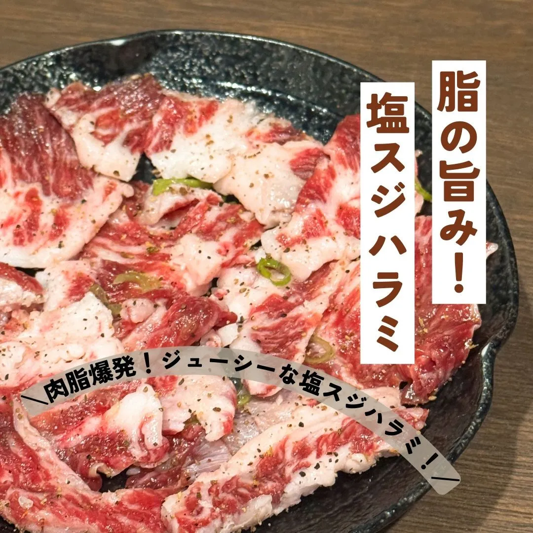 🌟肉脂爆発！ジューシーな「塩スジハラミ」登場🌟